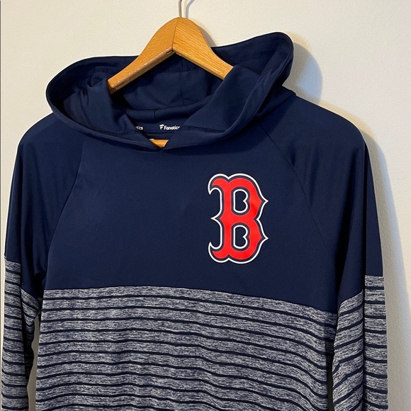 Fanatics Other - FANATICS Boston Red Sox MLB Line Up Shadow Stripe Raglan Pullover Hoodie EUC